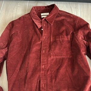 Madewell Red Corduroy Casual Button Down Shirt